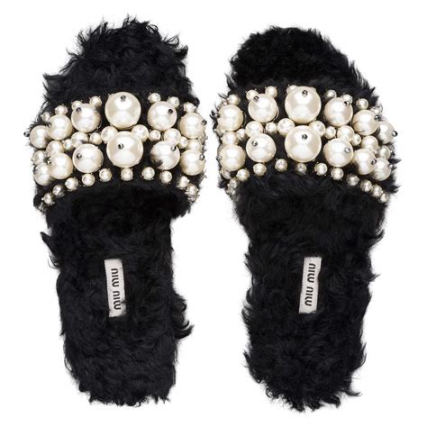 miu miu pearl slippers|miumiu shoes usa.